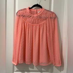 J. Crew Coral Sheer Blouse